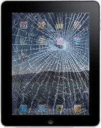 Cracked iPad screen